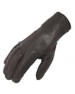 Men's Uniform Lined Leather Gloves-Brown-XS