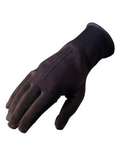 Cotton Ceremonial Gloves with button wrist-Male-Black-XS