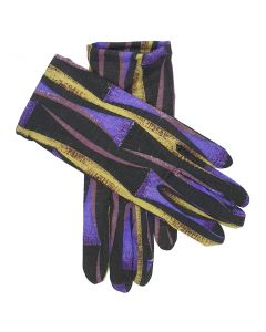 Emily - Unlined Fabric Glove-Purple-One Size