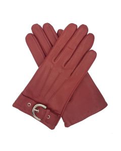 Ada - Lined Leather Gloves with Buckle