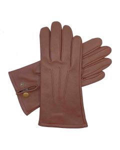 Barrington - Unlined Leather Gloves -Brown-XXS