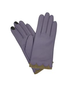 Beatrice - Touch Screen Leather Gloves-Lavender-S