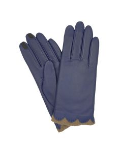 Beatrice - Touch Screen Leather Gloves-Royal-S