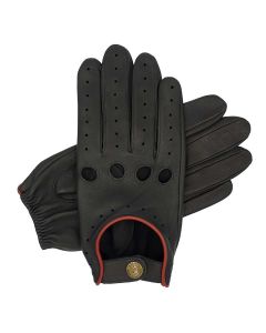 Cooper - Men's Unlined Leather Driving Glove-Black/Red-S