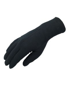 Cotton Ceremonial Gloves with Velcro-Black-6½