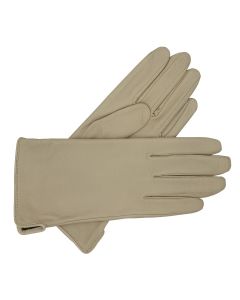 Eve - Silk Lined Leather Gloves-Cream-S