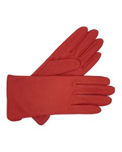 Eve - Silk Lined Leather Gloves-Red-S