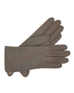 Eve - Silk Lined Leather Gloves-Taupe-S