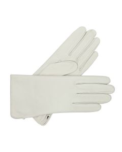 Eve - Silk Lined Leather Gloves-White-S