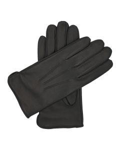 Hinton - Silk Lined Leather Gloves-Black-S