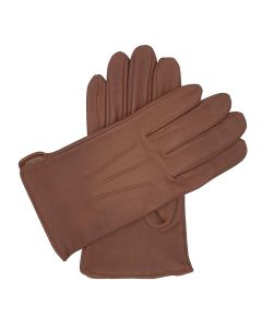 Hinton - Silk Lined Leather Gloves-Conker-XXS