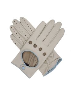 Jules - Women's Contrast Trimmed Driving Gloves-Almond-S