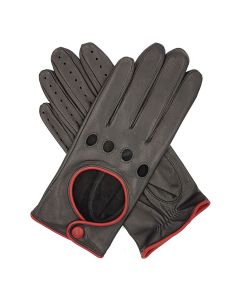Jules - Women's Contrast Trimmed Driving Gloves-Black-S