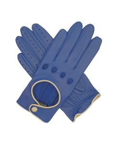 Jules - Women's Contrast Trimmed Driving Gloves-Blue-S