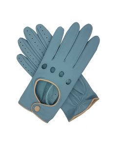 Jules - Women's Contrast Trimmed Driving Gloves-Duck Egg Blue-S