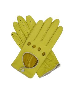 Jules - Women's Contrast Trimmed Driving Gloves-Lemon-S
