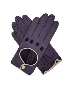 Jules - Women's Contrast Trimmed Driving Gloves-Purple-S