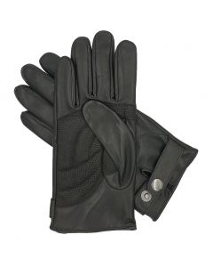 Men's Winter Leather Cycling Gloves-Black-S
