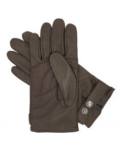 Men's Winter Leather Cycling Gloves-Brown-S