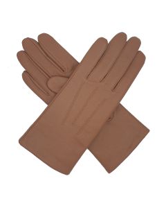 Mabel - Warm Lined Leather Gloves-Tan-S