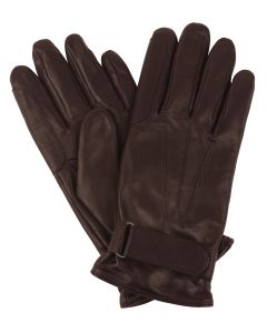 Mens Lined Leather Riding Gloves-Brown-S