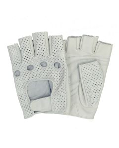 Summer Leather Cycling Gloves-White-7½