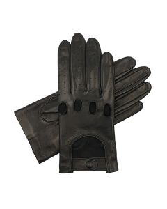 Nina - Unlined Leather Driving Gloves-Black-S