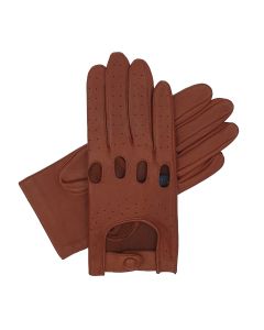 Nina - Unlined Leather Driving Gloves-Conker-S