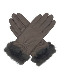 Sasha - Cashmere Lined Leather Gloves with Fur Cuff
