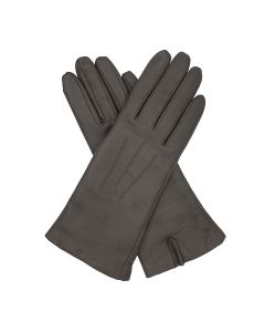 Tilly - Cashmere Lined Leather Gloves-Brown-S