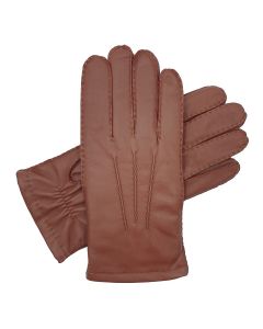 Trent - Hand Sewn Cashmere Lined Leather Gloves-Tan-S