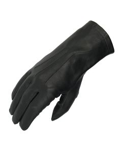 Unlined Uniform Leather Gloves-Female-Black-6½