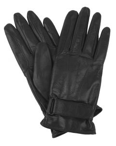 Womens Lined Leather Riding Gloves-Black-S