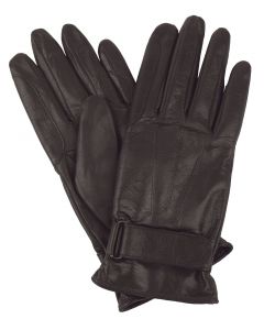 Womens Lined Leather Riding Gloves-Brown-S