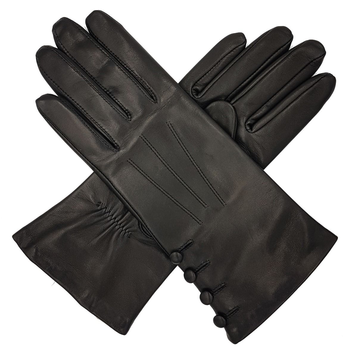 Kate - Silk Lined Leather Gloves with Buttons - Buy Now! | Southcombe Gloves